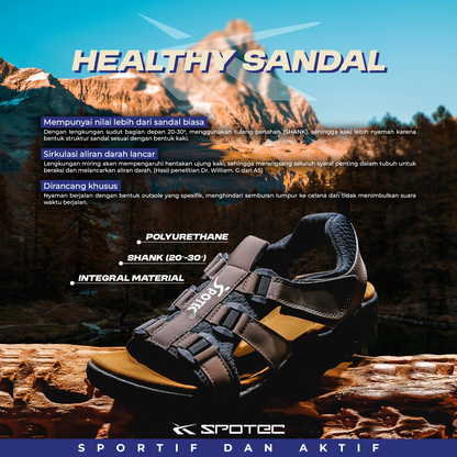 SPOTEC SANDALS HEALTHYSANDAL - HITAM/PUTIH