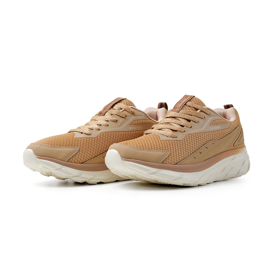 SPOTEC RUNNING COMFORT WAVE SEAGUL - COKLAT MUDA/PUTIH TULANG