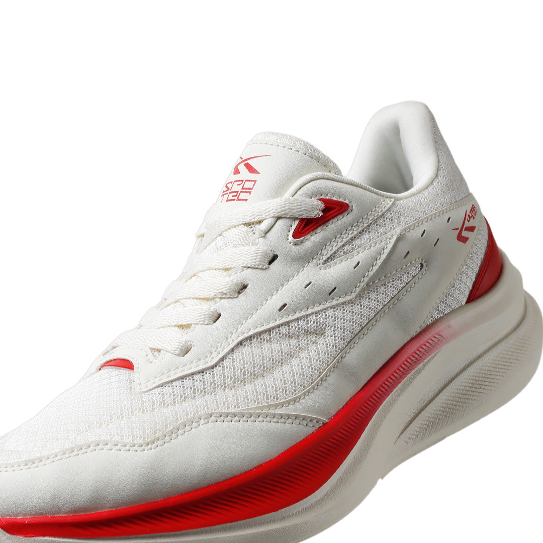 SPOTEC RUNNING COMFORT WAVE VALIANT - OFF WHITE/RED